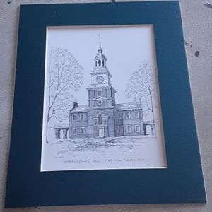C. M. Goff, INDEPENDENCE HALL, 1732 - 1756 Philadelphia Pencil Signed & Dated 69